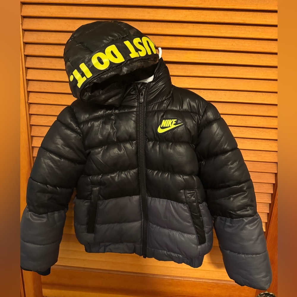 Kids Nike Black Puffer Jacket with Hood